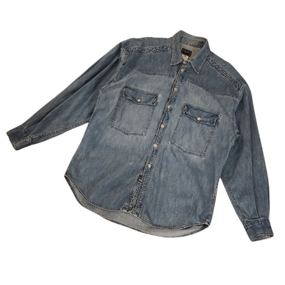 Vintage x 90s Versace Jean Couture Denim Button Down Shirt - Picture 2 of 14